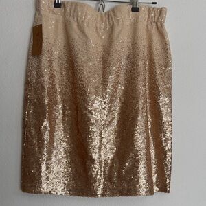 Daniel Cremieux Gold Sequin Pencil Skirt